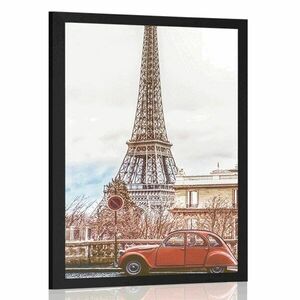 Plakat widok na Wieżę Eiffla z ulicy Paryża obraz