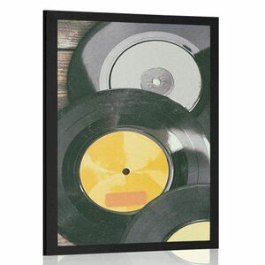 Plakat stare płyty gramofonowe obraz