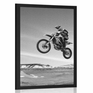 Plakat dla motocyklisów w czerni i bieli obraz