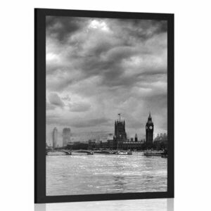 Plakat wyjątkowy Londyn w czerni i bieli obraz