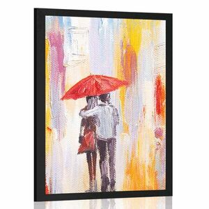 Plakat spacer w deszczu obraz