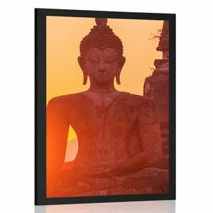 Plakat Posąg Buddy pośrodku kamieni obraz