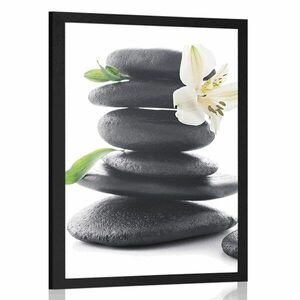 Plakat Kamienie Zen z lilią obraz