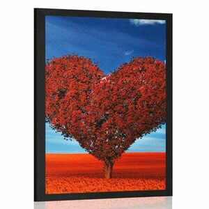 Plakat piękne drzewo w kształcie serca obraz