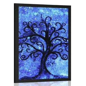 Plakat drzewo życia na niebieskim tle obraz