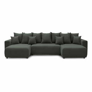 Ciemnoszara sofa rozkładana w kształcie litery U Envy – Bobochic Paris obraz