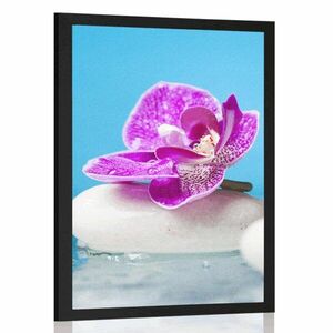 Plakat orchidea i kamienie zen obraz