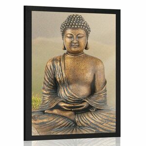 Plakat posąg Buddy w pozycji medytacyjnej obraz