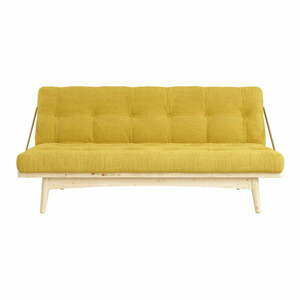 Sofa rozkładana ze sztruksową tapicerką Karup Design Folk Raw/Honey obraz
