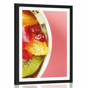 Plakat z passe-partout letnia sałatka owocowa obraz