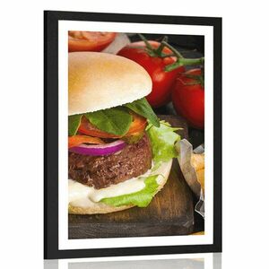 Plakat z passe-partout amerykański hamburger obraz