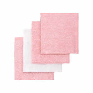 Zestaw 4 bambusowych myjek w różowym i białym kolorze T-TOMI obraz