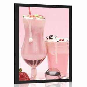 Plakat różowy koktajl mleczny obraz