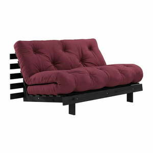 Sofa rozkładana z ciemnoczerwonym obiciem Karup Design Roots Black/Bordeaux obraz