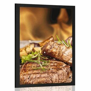 Plakat grillowany stek wołowy obraz