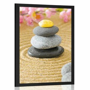 Plakat piramida z kamieni Zen obraz