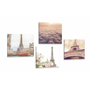 Zestaw obrazów Wieża Eiffla w Paryżu obraz