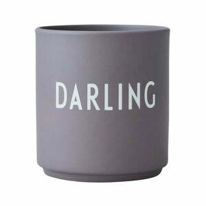 Szary porcelanowy kubek Design Letters Darling, 300 ml obraz