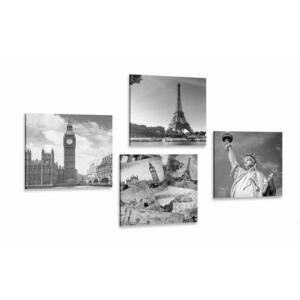 Zestaw obrazów miasta i historyczne pocztówki obraz