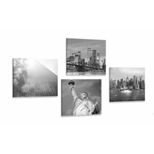 Zestaw obrazów Nowy Jork w wersji czarno-białej obraz