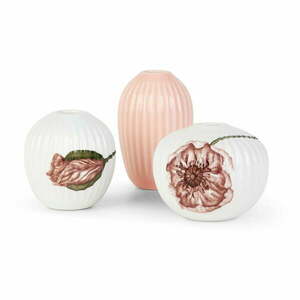 Zestaw 3 miniaturowych porcelanowych wazonów Kähler Design Hammershøi Poppy obraz
