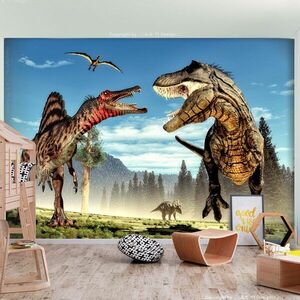 Fototapeta - Fighting Dinosaurs obraz