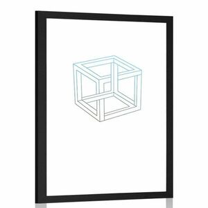 Plakat z passepartout minimalistyczna kostka obraz