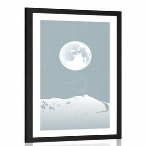 Plakat z passepartout pełnia księżyca obraz