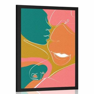 Plakat szczęśliwa para w pastelowych kolorach obraz