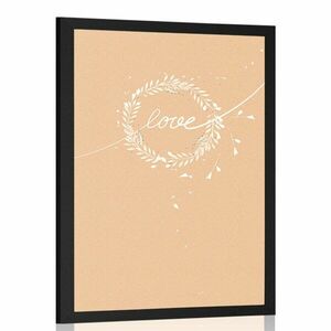 Plakat z napisem Love w minimalistycznym dizajnie obraz