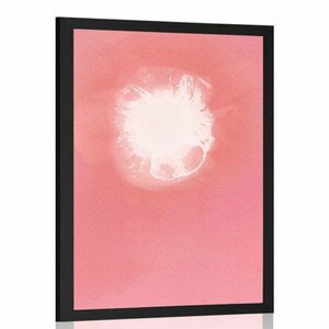 Plakat różowo-biała abstrakcja obraz