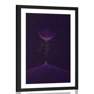 Plakat passepartout fioletowa magiczna planeta obraz