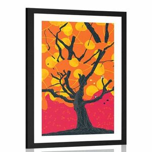 Plakat passepartout kolorowe ciekawe drzewo obraz