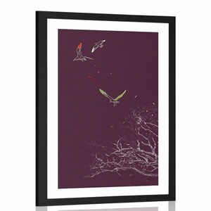 Plakat passepartout latające ptaki obraz