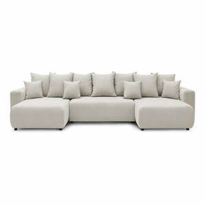 Jasnobeżowa sofa rozkładana w kształcie litery U Envy – Bobochic Paris obraz