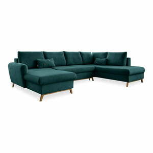 Turkusowa rozkładana sofa w kształcie litery "U" Miuform Scandic Lagom, prawostronna obraz