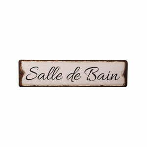Metalowa tabliczka 40x10 cm Salle De Bain – Antic Line obraz