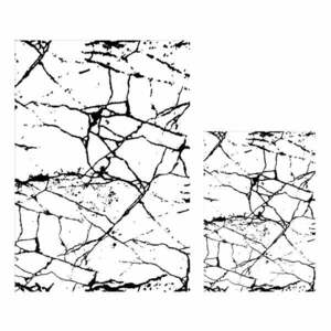 Białe/czarne dywaniki łazienkowe zestaw 2 szt. 60x100 cm Cracks – Mila Home obraz