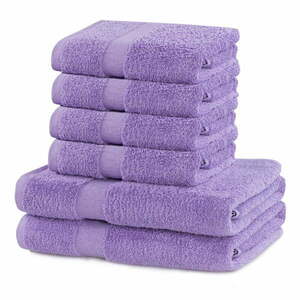 Komplet 6 jasnofioletowych bawełnianych ręczników DecoKing Marina obraz