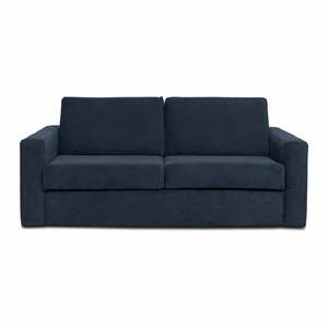 Ciemnoniebieska sztruksowa sofa rozkładana Scandic Elbeko obraz