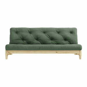 Sofa rozkładana z zielonym pokryciem Karup Design Fresh Natural/Olive Green obraz