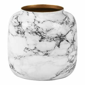 Biało-czarny żelazny wazon PT LIVING Marble, wys. 19, 5 cm obraz