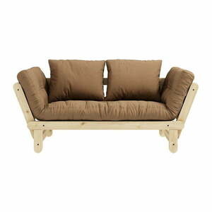 Sofa rozkładana z brązowym pokryciem Karup Design Beat Natural/Mocca obraz