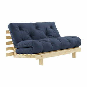 Sofa rozkładana z ciemnoniebieskim obiciem Karup Design Roots Raw/Navy obraz