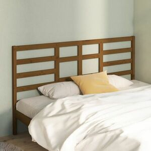 vidaXL Wezgłowie łóżka, miodowy brąz, 186x4x104 cm, lite drewno sosnowe obraz