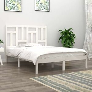 vidaXL Rama łóżka, biała, 160 x 200 cm, lite drewno sosnowe obraz