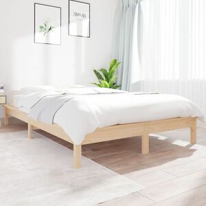 vidaXL Rama łóżka, 200 x 200 cm, lite drewno sosnowe obraz