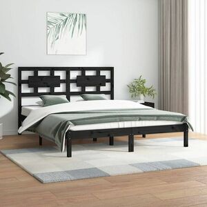 vidaXL Rama łóżka, lite drewno sosnowe, 120 x 200 cm, czarna obraz