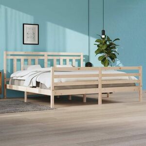 vidaXL Rama łóżka, 200 x 200 cm, lite drewno obraz