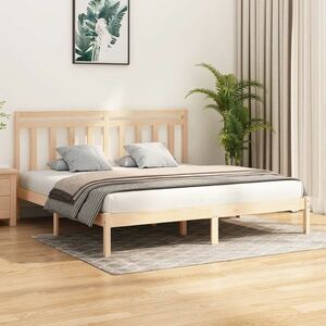vidaXL Rama łóżka, 200x200 cm, lite drewno obraz